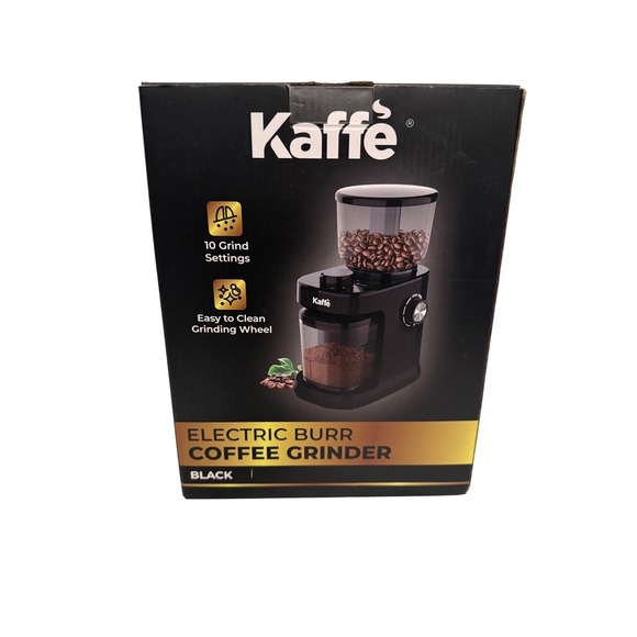 Kaffe Other - Kaffe KF8061 Electric Flat Burr Coffee Grinder 10 Settings Black 200W NEW